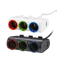 12-24V 3 In 1 Presa Accendisigari per Auto Adattatore Caricatore USB a 2 Porte con Interruttore