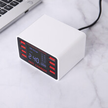 40W Smart Adattatore USB da Scrivania a 8 Porte per Caricamento Telefono con Display LCD Caricatore Veloce