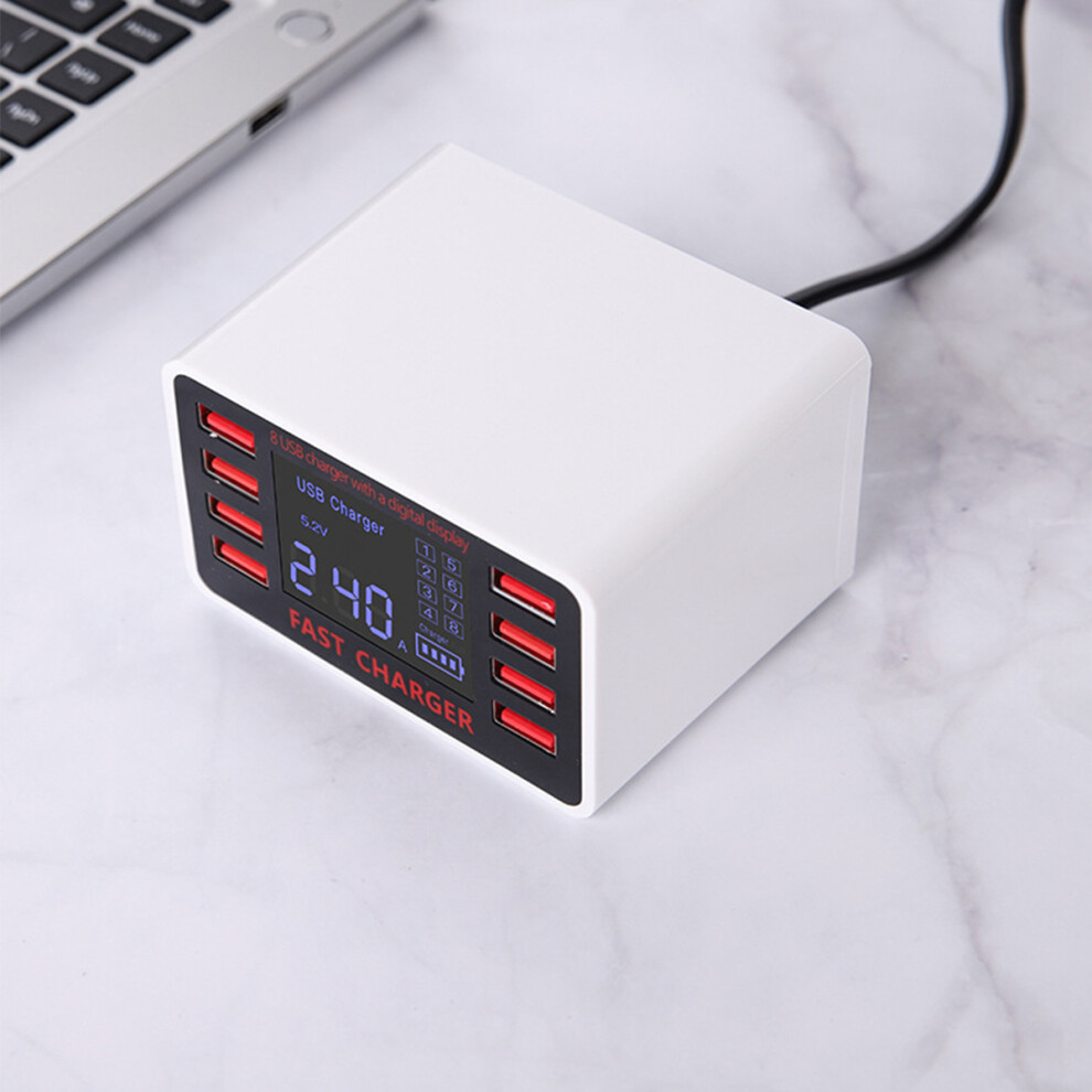 40W Smart 8-Port Usb Adapter Desktop Phone Charging Lcd Display Fast Charger 313052896850