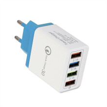QC3.0 4Poorten USB Oplader Adapter USB Reis Wandoplader Adapter