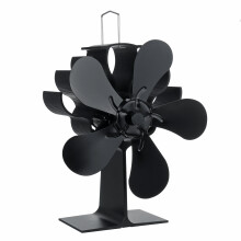 Ventola per stufa a legna a 5 pale alimentata dal calore silenziosa ventilatore ecologico distribuzione efficiente del calore.