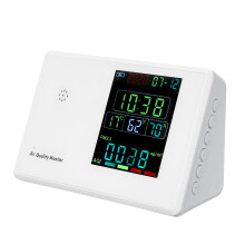 LCD - display Luchtkwaliteitsdetector Draagbare HCHO TVOC CO2 PM2.5 PM10 Tester Thermo - hygrometer Alarmklok