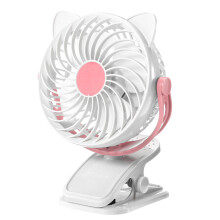 Mini USB Clip-on Fan 360 Rotation 3 Speeds USB Rechargeable Portable Travel Desktop Fan