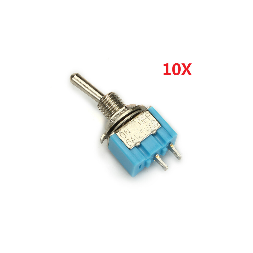 Wendao Mts-101 On/Off Ac 125V 6A 2 Pins Toggle Rocker Switch 10Pcs 6901251151456