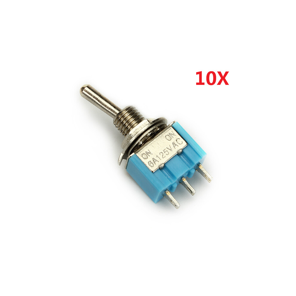 Wendao Mts-102 On/On Spdt Ac 125V 6A 3 Pins Toggle Rocker Switch 10Pcs 6900107983326