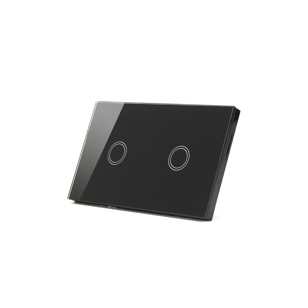 1 Way 2 Gang Crystal Glass Remote Panel Touch Led Light Switches Controller 712662094548