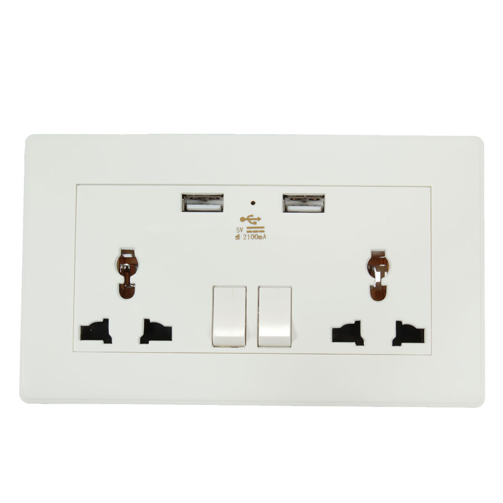 5V 2.1A Electric Dual Port Usb Wall Ac Power Socket Charger Station Outlet Adapter Plate 605647197177