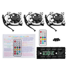 3 stuks 12V 120mm RGB LED ventilator CPU koeler radiatoren PC koeling ventilator voor computerbehuizingen met IR afstandsbediening