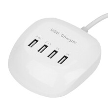 4 - poorts USB - oplader 1A/2.4A Snellader Station Thuis Reis Wandcontact US/EU Plug
