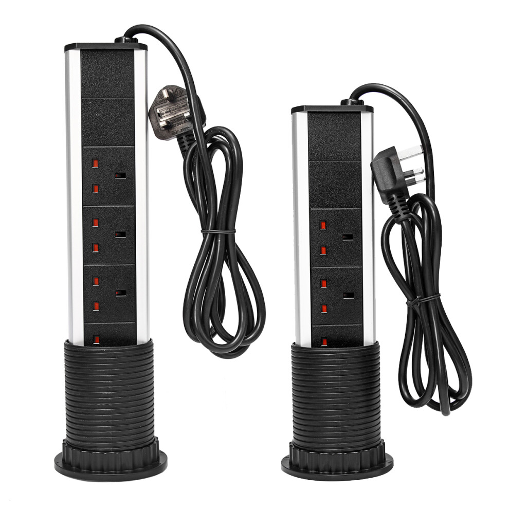 Pulling Pop-Up Desktop Kitchen Power Outlets Power Strip Surge Protector Extension Lead Plug 6900305049107