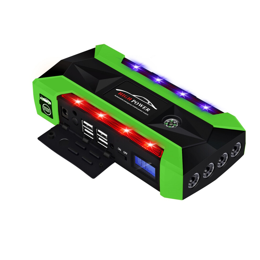 89800Mah Multifunctional Jump Starter Emergency Start Power With Safety Hammer Green/Black 300742211949