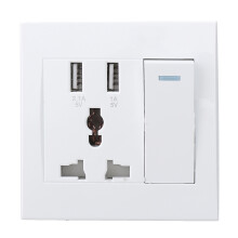 10A Dubbele USB Plug Wand AC DC Oplader Schakelaar Stopcontact Adapter Poort