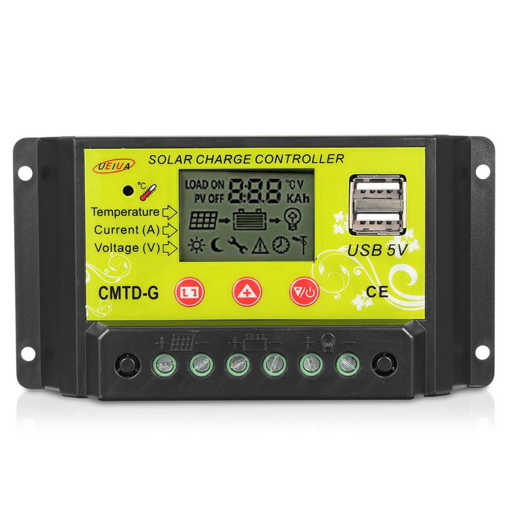 Intelligent 10A/20A 12V 24V Lcd Pwm Solar Panel Charge Controller Regulator 6900199708401
