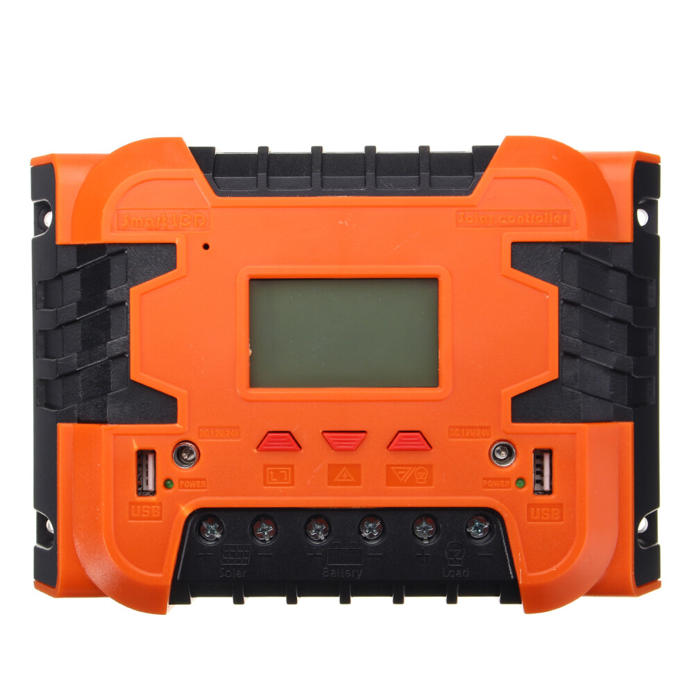 Pwm 12V/24V Solar Charge Controller Battery Charging Lcd Display Backlight 10A/20A/30A/40A/50A/60A 6900223637509