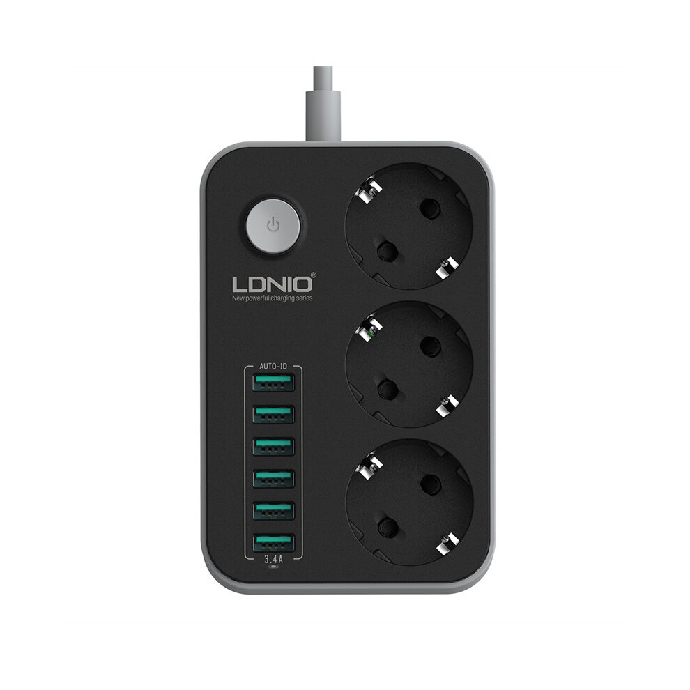 Power Strip Outlet Surge Protector With 3 Ac Outlets And 6 Usb Charging Ports Eu Standard 691200494531