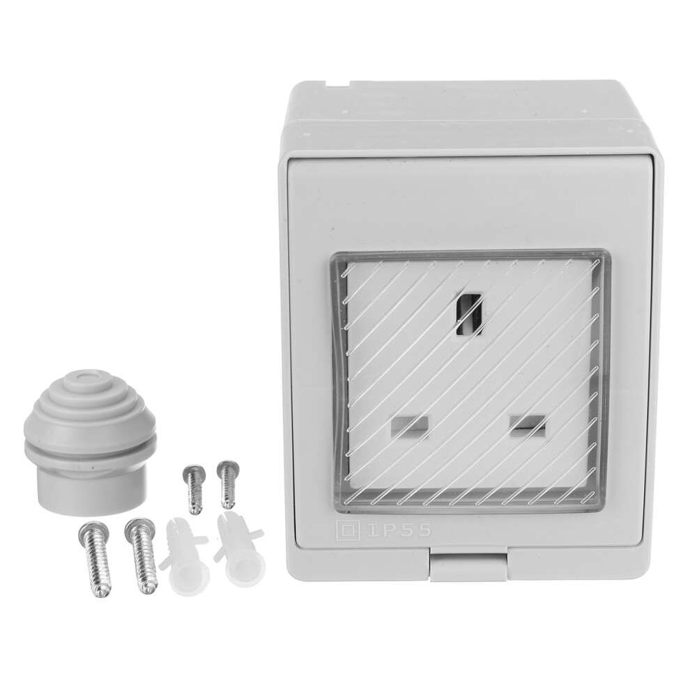 13A Storm Weatherproof Socket Switched Abs Uk Socket Ip55 Rated Single Gang Waterproof Socket 791177560199