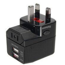 250V 6A Universele Reisadapter Dubbele USB Plug Oplader Voedingsadapter EU/UK/VS/AU