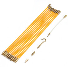 10 Pezzi 1Mx4mm Fiberglass Cable Push Puller Kit per installazione cavi elettrici con asta di guida