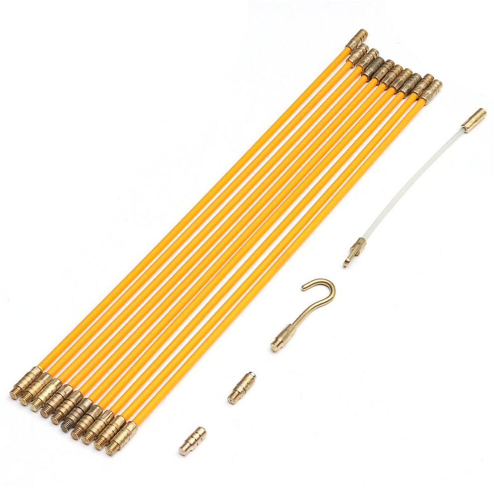 10Pcs 1Mx4mm Fiberglass Cable Push Puller Running Cable Wire Kit Electrical Cable Installing Rod 6901251381228