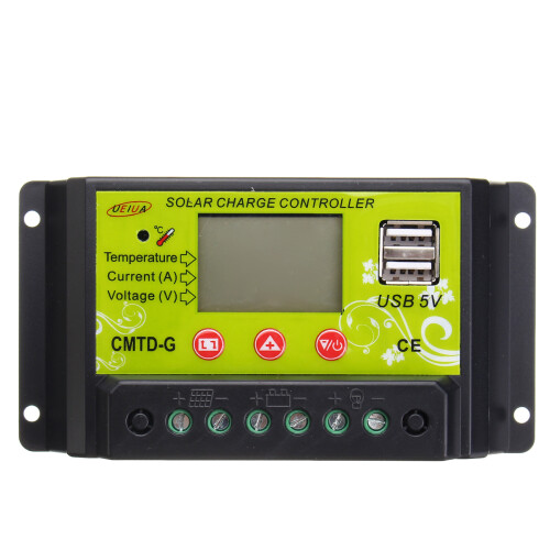 20A Zonnepaneel Oplaad PWM Controller Regulator LCD 12V 24V