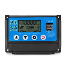 Excellway 10/20/30/40/50A 12V 24V Auto Zonnepaneel Zonnechargecontroller Acculader Adapter LCD USB