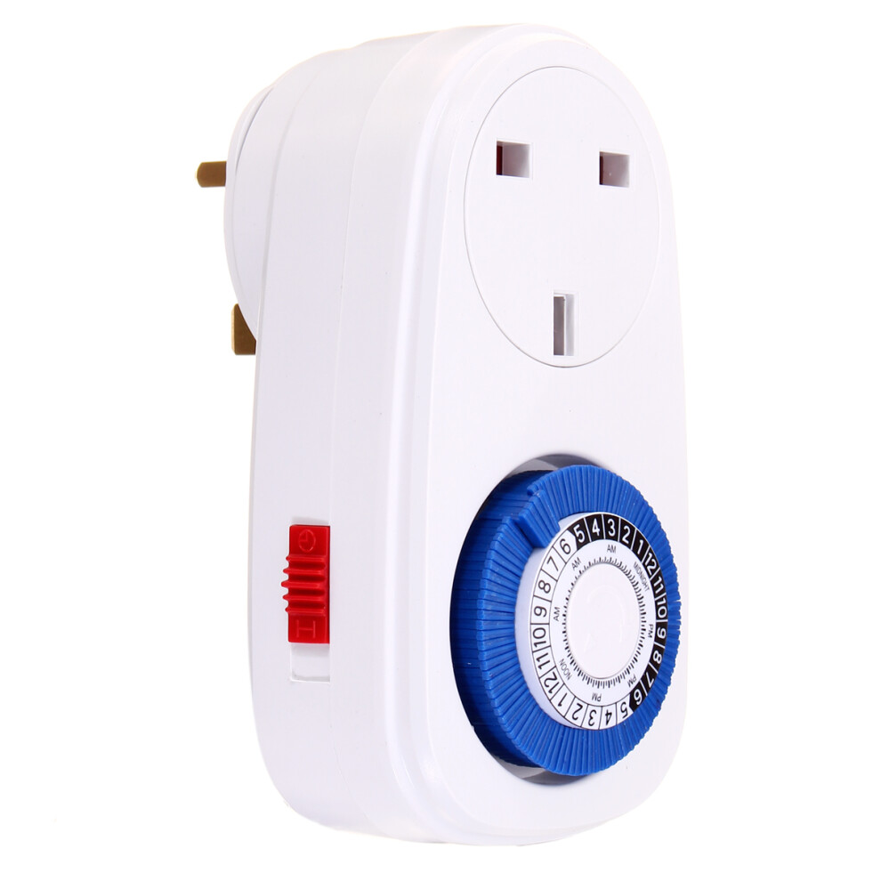 24 Hour Plug-In Mechanical Timer 16A Grounded Plug Timer Switch Socket Uk 220V-240V 791177560229