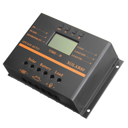 80A 12V/24V Auto LCD Zonnebatterij Regulator Laad Ontlaad Controller 1