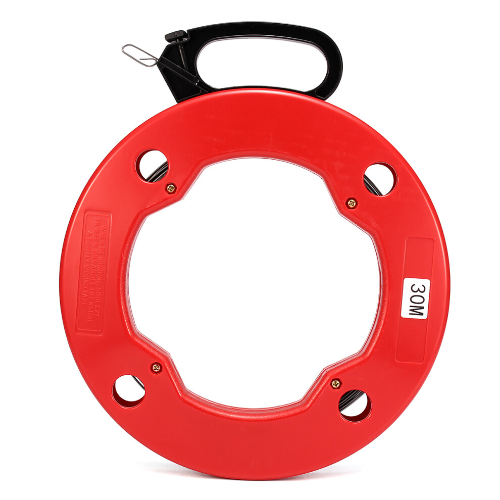 30M/40M/50M/60M Steel Cable Push Puller Conduit Ducting Snake Rodder Fish Tape Wire 6900034310332