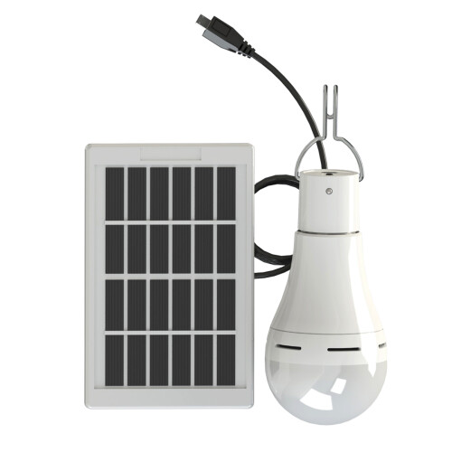 20W Solar Power USB Rechargeable Camping Light Bulb 5-Modes W/ Solar Panel 3m Cable