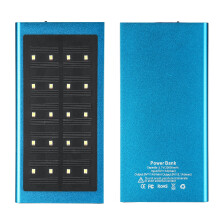Ultrathin Zonne - energie Batterijbank USB Zonneoplader 20000mAh LED Licht Dubbele USB Oplader