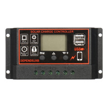 10A - 60A 12V/24V Auto Zonnecontroller LCD Zonne - oplaadcontroller PWM Zonnepaneelcontroller Batterijregulator met 2 USB - poorten