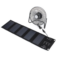 10W 5V Pannello Solare Mono Pieghevole Caricatore Solare con Ventola di Raffreddamento USB da 8 Pollici per Campeggio Escursionismo