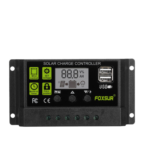 10/20/30A 12V/24V Zonnecontroller Auto - Aanpassend LCD Display PWM Zonne - oplaadcontroller Zonnepaneel Oplaadcontroller 1