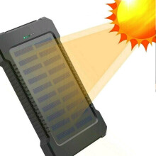 Wasserdichtes 20000mAh Dual-USB-Solar-Powerbank Tragbares Solar-Ladegerät mit LED-Licht