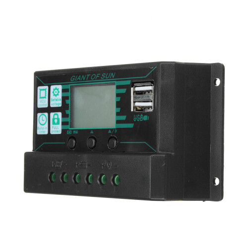 10A - 60A Amp Zonnepaneel Accu Regulator Laadcontroller 12/24V Auto Dubbele USB 2