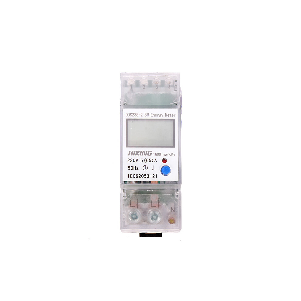 5(65)A 230V 50Hz Single Phase Din Rail Kwh Watt Hour Energy Meter 731943117806