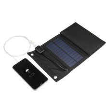 Charger Solare 5V Pieghevole Impermeabile charger Solare USB con Pannello Solare per Viaggi Campeggio Escursionismo