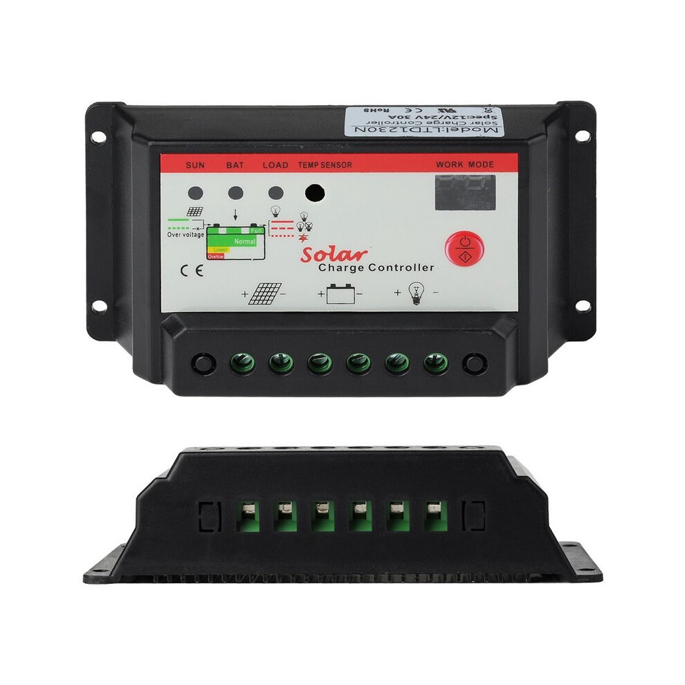 Intelligent 12V 24V PWM Solar Panel Charge Controller Auto Battery Regulator 10A 20A for Optional