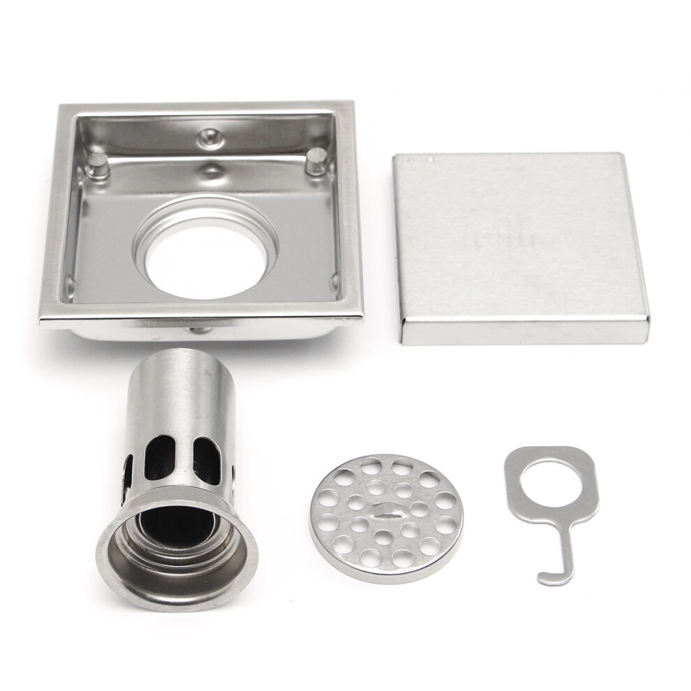 Bathroom Shower Floor Drain 304 Stainless Steel Square Shower Drain Strainer 110Mmx110mm 6901249207639