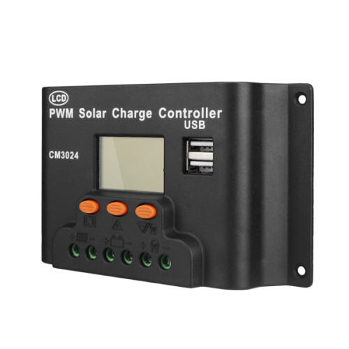 LCD 30A PWM Zonnepaneel Regulator Laadcontroller 12V/24V 360W/720W 1