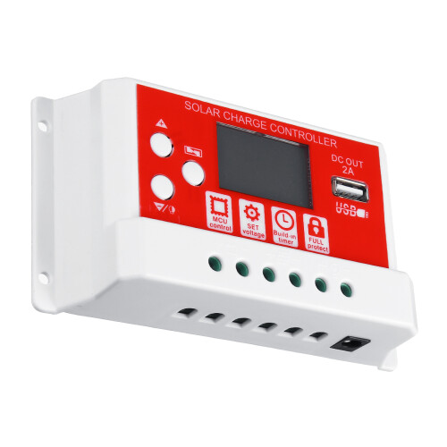 10/20/30A 12V/24V Auto Zonnecontroller LCD Display PWM Zonnepaneel Laadcontroller 2