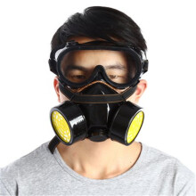 Doppel - Filter - Gasmaske Chemische Atemschutzmaske für Selbstschutz bei Feuer