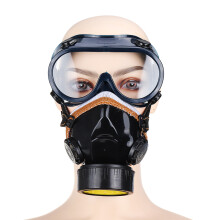Maschera protettiva in PVC per gas vernice chimica olio fumi e polvere con occhiali.