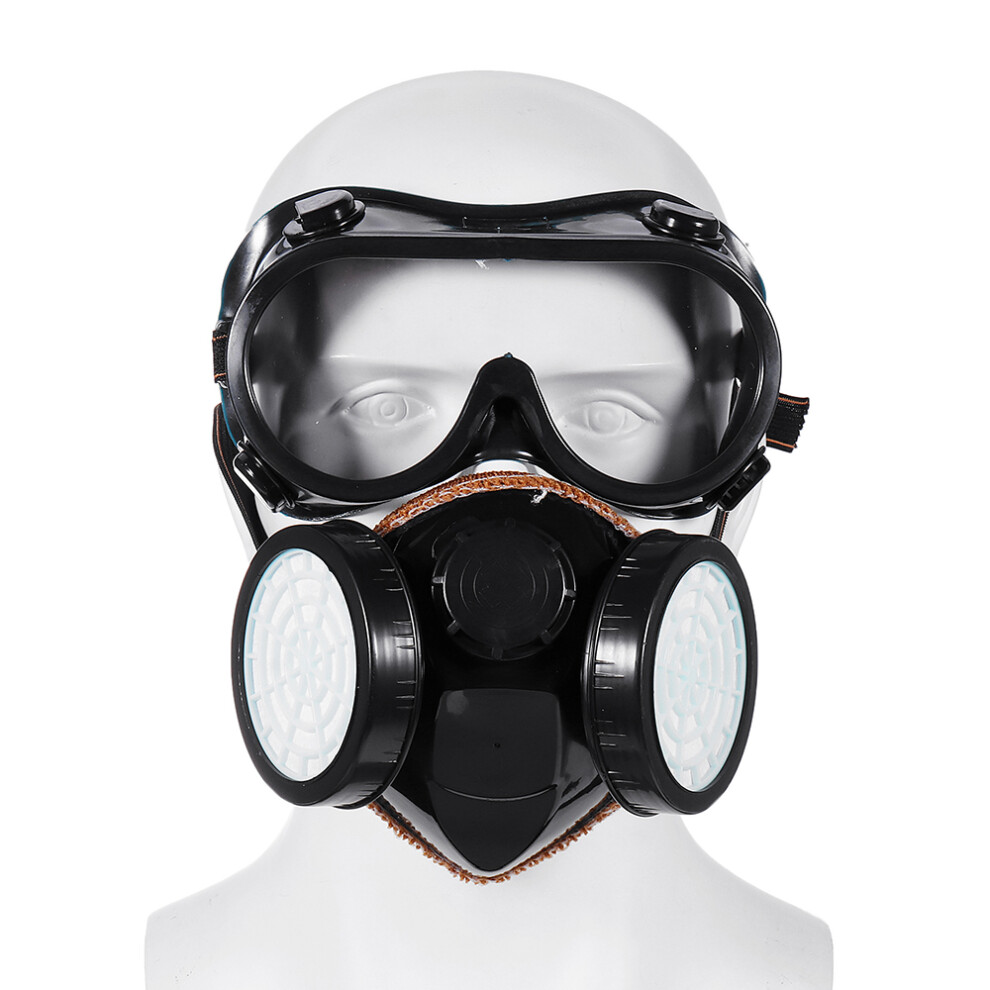 2 In 1 Gas Mask Double Filter Anti Gas Chemical Pesticide Respirator 300Hours Used 6901249591349