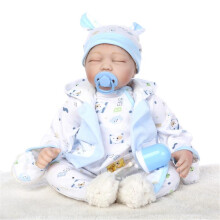 NPK Bambola Neonata Rinasciuta da 22 pollici Fatta a Mano Realistica Giocattoli per Bambini in Silicone Regalo