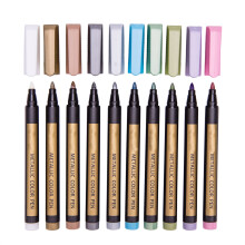 10 Kleuren Metallic Verf Marker Schets Pennen Glitter Calligrafie DIY Kunst Tekenpen