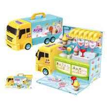 2 in 1 Küchen-Eiscreme-Auto-Werkzeugset Auto Küchenkochspielzeug Spielset Abnehmbares Hausspielzeug für Kinder Spielset