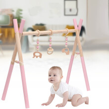 Giocattolo da palestra in wood per neonati non tossico supporto da gioco organico divertente per la nursery 3 mobile appesi scaffale in legn
