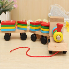 Giocattoli in wood puzzle treno blocchi da costruzione geometrici regalo educativo