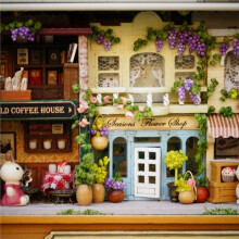 3D Wooden Dollhouse Miniature DIY Doll House Kit with Furniture 1:24 DIY Box Theater Kit